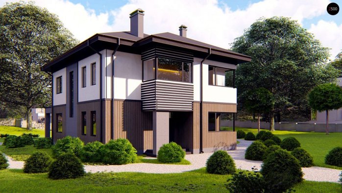 Проект дома Uu9 - 1 Двухэтажные дома в Украине