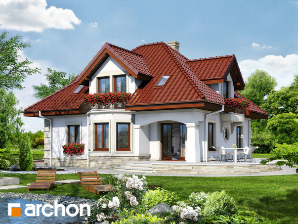 Проєкт будинку Будинок під туями вер.2 - З мансардним поверхом дома в Україні