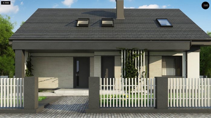 Проект дома U316 p - 5 С мансардным этажом дома в Украине