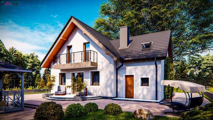 Проект дома U581 - 4 С мансардным этажом дома в Украине