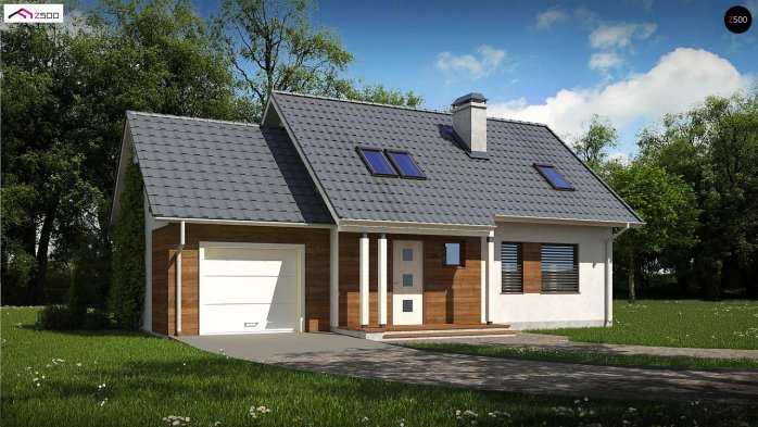 Проект дома U101 D GL - 1 С мансардным этажом дома в Украине