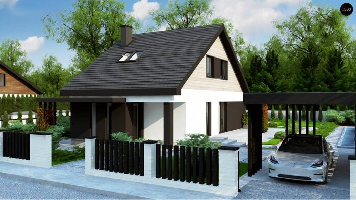 Проєкт будинку U468 - З мансардним поверхом дома в Україні