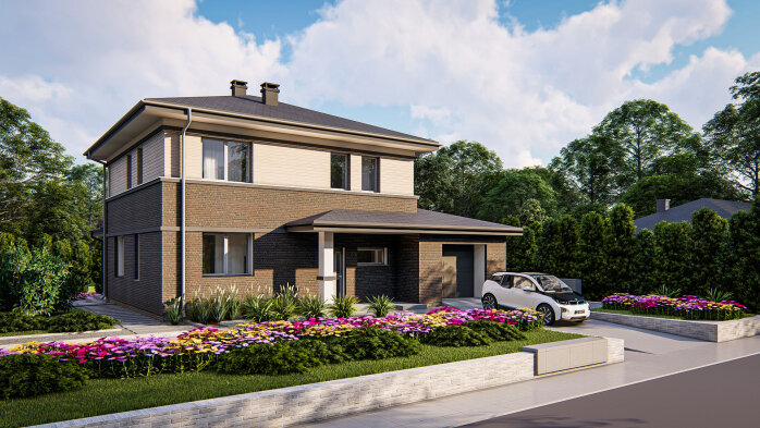 Проект дома Uu11 k - 1 Двухэтажные дома в Украине