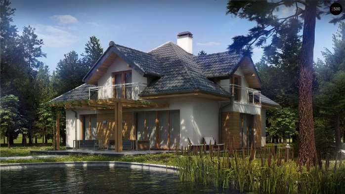 Проєкт будинку U270 A - З мансардним поверхом дома в Україні