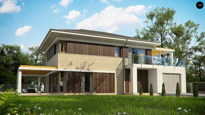 Проект дома Ux63 B+P - 1 Двухэтажные дома в Украине