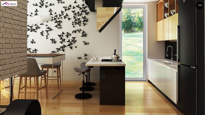 Проект дома U215 A - 12 С мансардным этажом дома в Украине