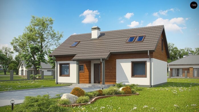 Проект дома U7 P 35 - 1 С мансардным этажом дома в Украине