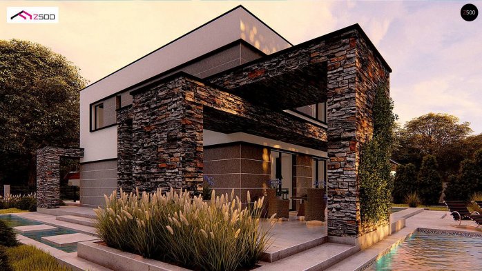 Проєкт будинку Ux164 - Двоповерхові дома в Україні