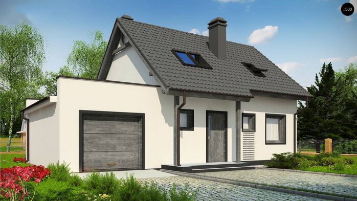 Проєкт будинку U212 GL - З мансардним поверхом дома в Україні