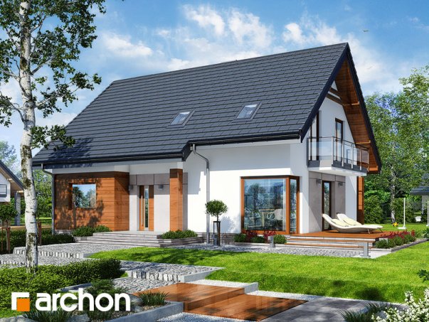 Проєкт будинку Будинок в яблонках 7 - З мансардним поверхом дома в Україні