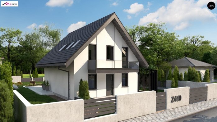 Проєкт будинку U440 - З мансардним поверхом дома в Україні