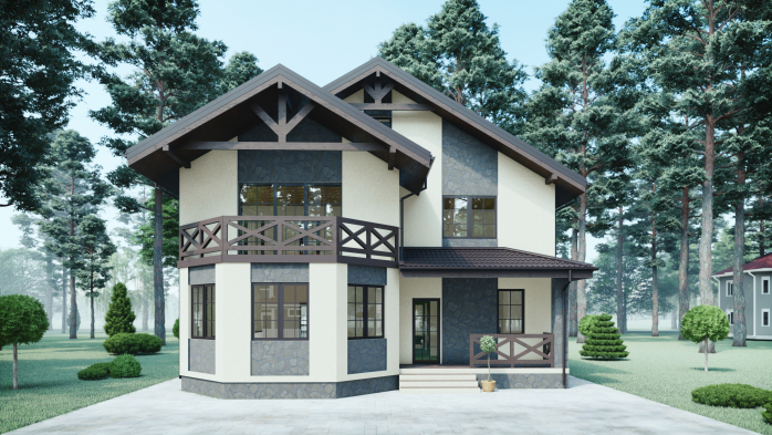 Проект дома DBT 242 - 3 Двухэтажные дома в Украине