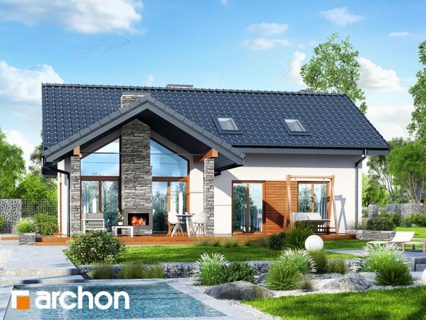 Проект дома Дом в первоцветах (в) - 1 С мансардным этажом дома в Украине