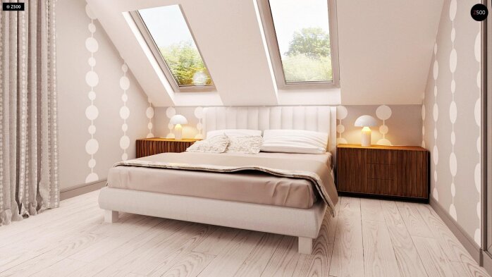 Проєкт будинку U216 GL - З мансардним поверхом дома в Україні