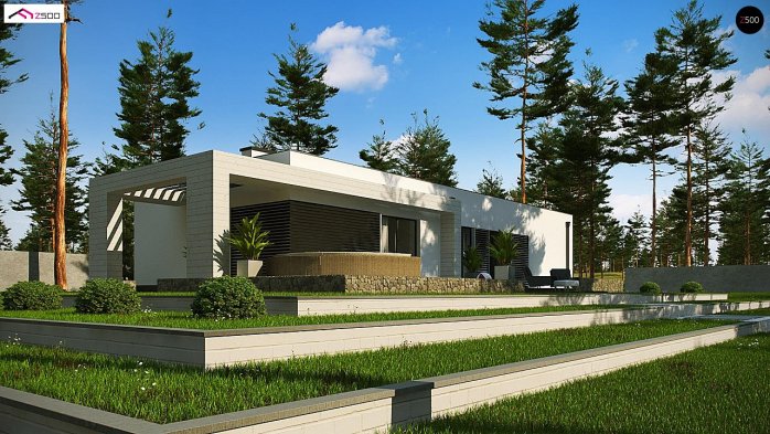 Проект дома Ux68 A minus - 3 Одноэтажные дома в Украине