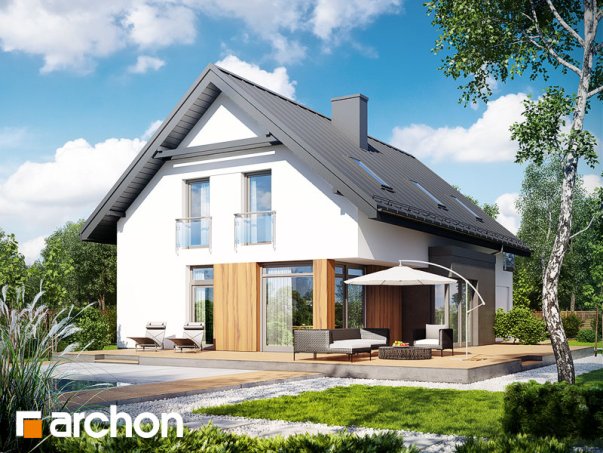 Проект дома Дом под хикорой - 2 С мансардным этажом дома в Украине