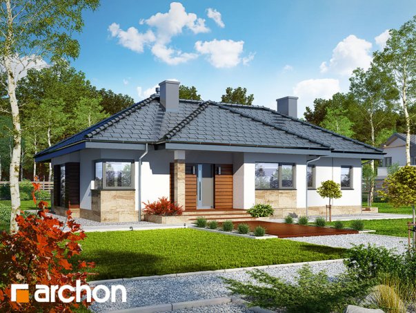 Проект дома Дом в грушках - 2 Одноэтажные дома в Украине