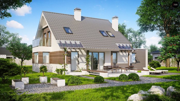 Проєкт будинку U231 - З мансардним поверхом дома в Україні