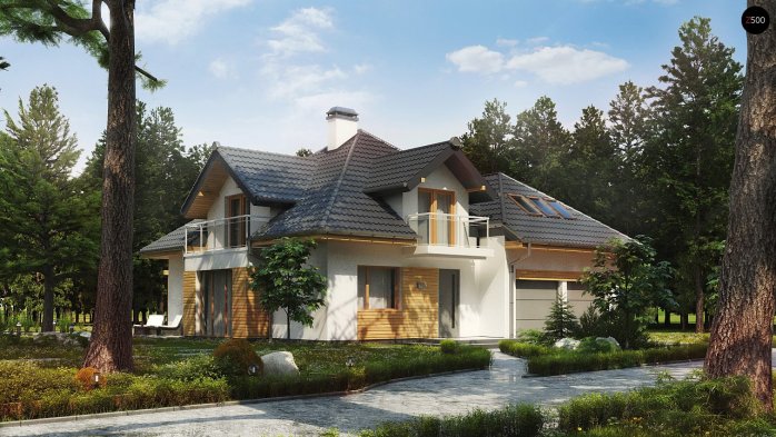 Проєкт будинку U270 - З мансардним поверхом дома в Україні