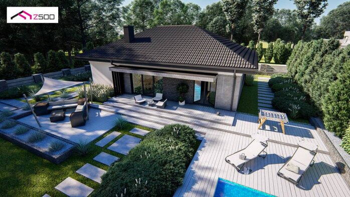 Проект дома U427 - 3 Одноэтажные дома в Украине