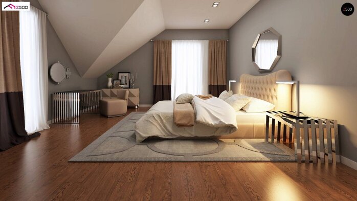 Проєкт будинку U128 - З мансардним поверхом дома в Україні