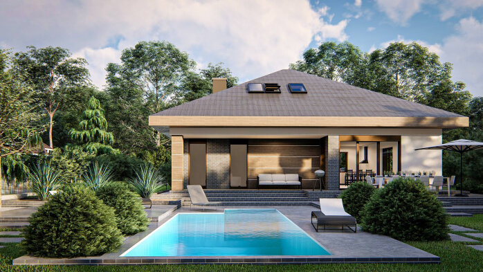 Проект дома U439 - 3 С мансардным этажом дома в Украине