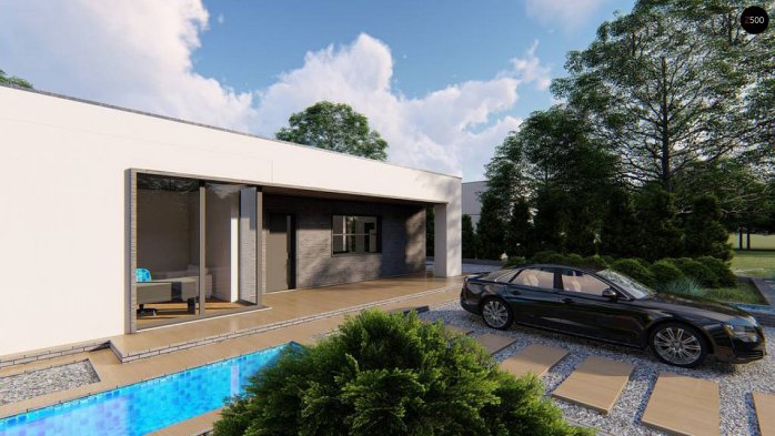 Проект дома Ux149 - 3 Одноэтажные дома в Украине