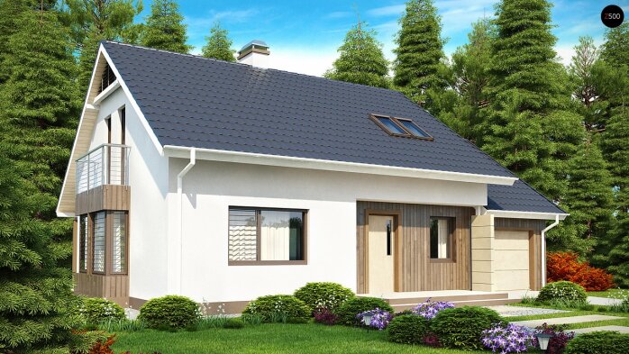 Проект дома U120 - 2 С мансардным этажом дома в Украине