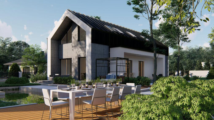 Проект дома U526 - 7 С мансардным этажом дома в Украине