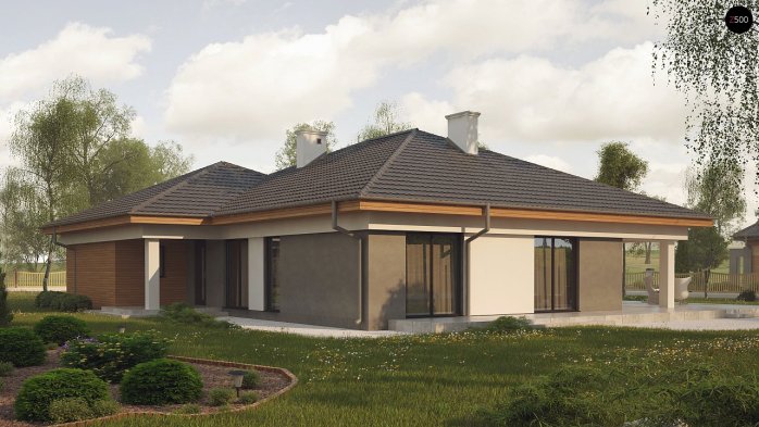 Проект дома U281 - 3 Одноэтажные дома в Украине