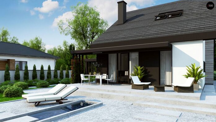 Проєкт будинку U468 - З мансардним поверхом дома в Україні