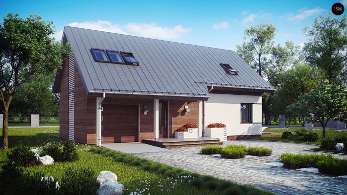 Проект дома U226 - 1 С мансардным этажом дома в Украине