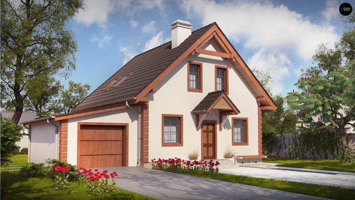 Проєкт будинку u1 gl - З мансардним поверхом дома в Україні