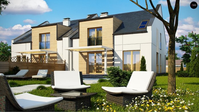 Проєкт будинку Ub13 - З мансардним поверхом дома в Україні