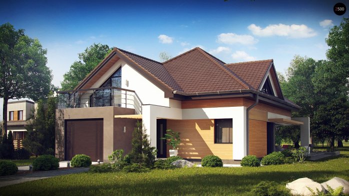 Проект дома U288 - 1 С мансардным этажом дома в Украине