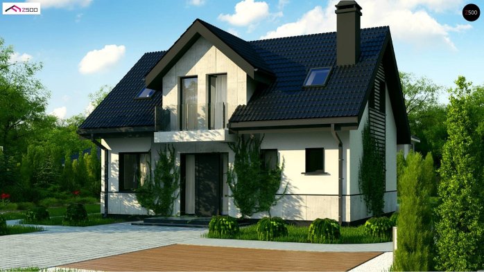 Проект дома U13 - 4 С мансардным этажом дома в Украине