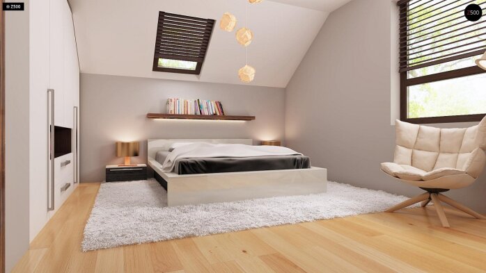 Проєкт будинку U79 GP - З мансардним поверхом дома в Україні