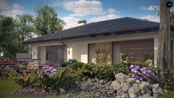 Проект дома U268 - 4 Одноэтажные дома в Украине