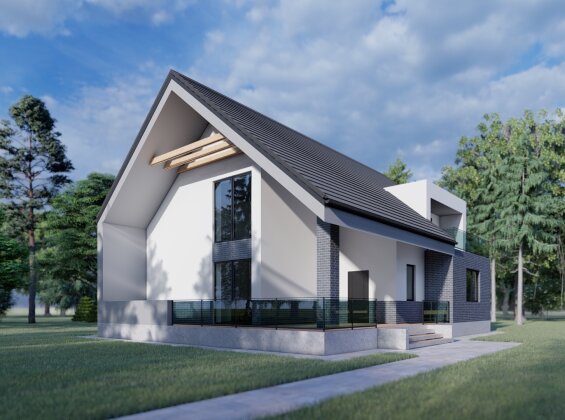 Проект будинку з мансардою DBT 190