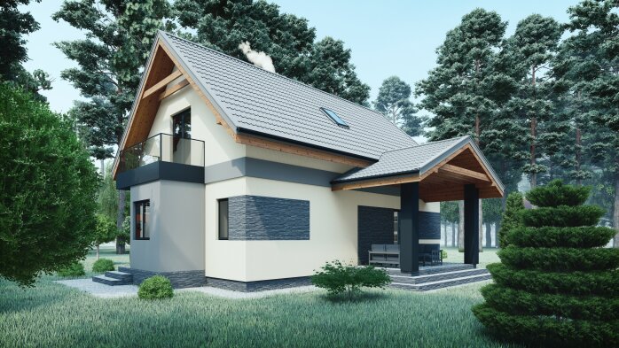Проєкт будинку DBT 286 - З мансардним поверхом дома в Україні