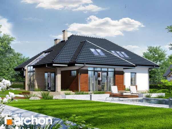 Проект дома Дом в хеномелесе 3  вер.2 - 1 С мансардным этажом дома в Украине