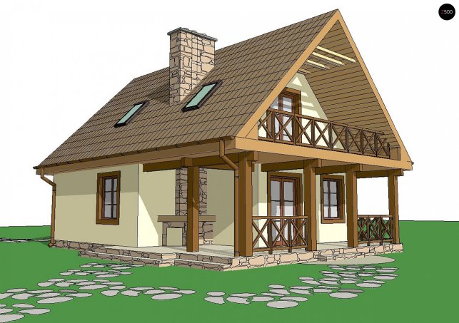 Проект дома U30 L bl - 2 С мансардным этажом дома в Украине