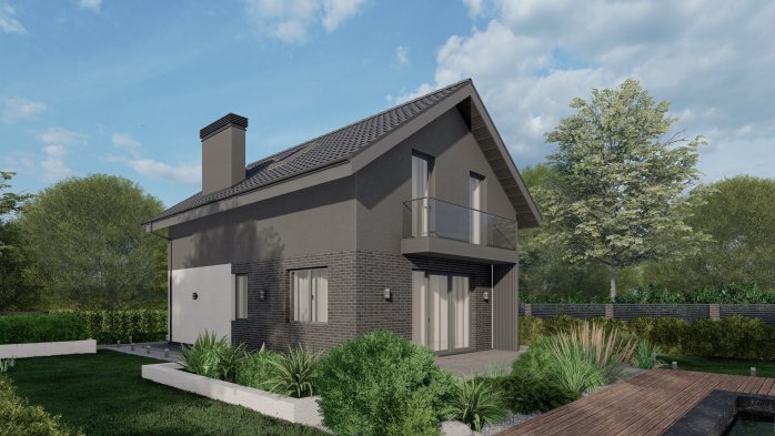 Проект дома Db 15 - 5 С мансардным этажом дома в Украине