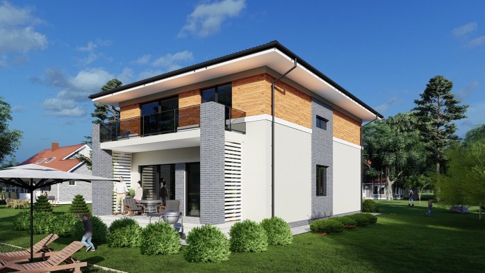 Проєкт будинку DBT 525 - Двоповерхові дома в Україні