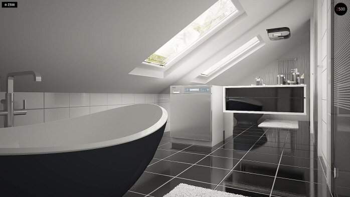 Проект дома U119 - 21 С мансардным этажом дома в Украине