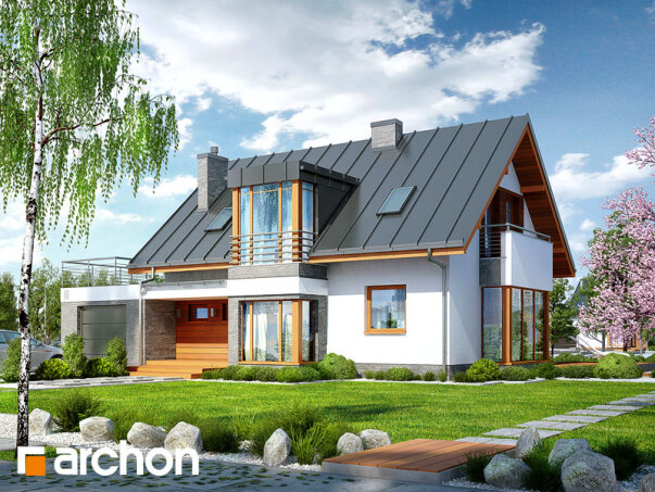 Проект дома Дом в пассифлоре вер.2 - 1 С мансардным этажом дома в Украине