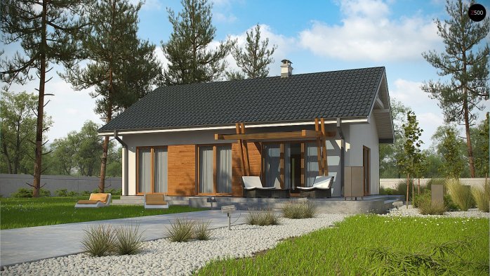 Проект дома U308 - 4 Одноэтажные дома в Украине
