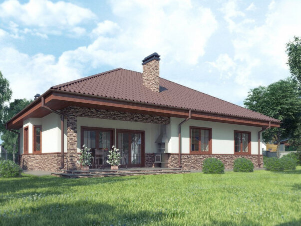 Проект дома U10 stu bk v1 pk - 2 С мансардным этажом дома в Украине