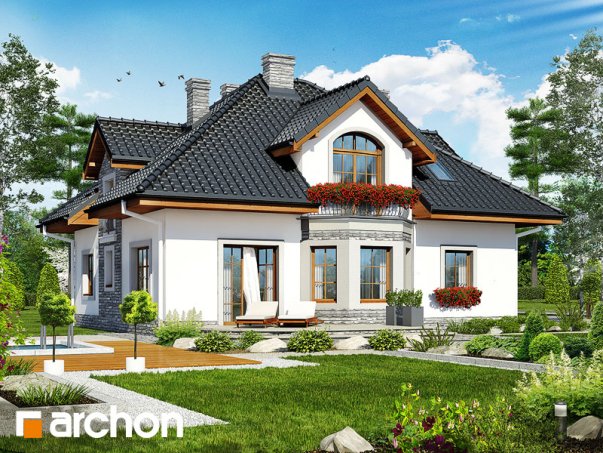 Проект дома Дом в тимьяне 9 - 2 С мансардным этажом дома в Украине