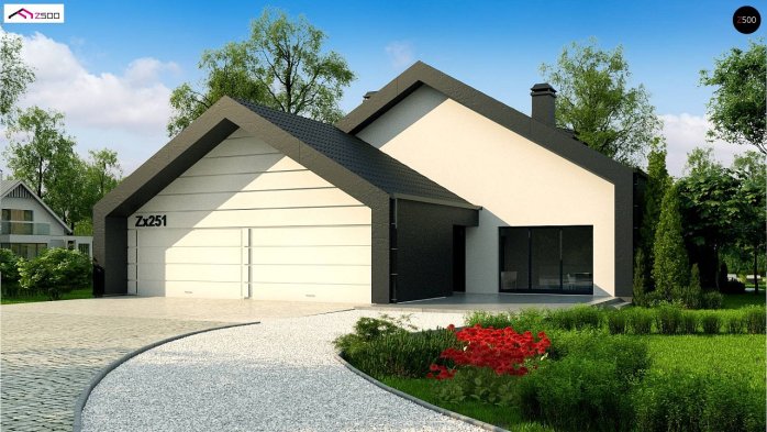 Проект дома Ux251 - 1 С мансардным этажом дома в Украине